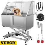 VEVOR 50 Inch Electric Pet Dog Grooming Tub With High Pressure Sprayer Stainless Steel Electric Lift Dog Wash Bath Tub