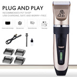 Professional Dog Hair Trimming Grooming Kit  Rechargeable  Low-Noise 
Electric Pet Hair Clipper Shaver Set