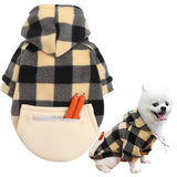 Plaid Reversible Hooded Dog Winter Coat  
Pet Jacket  Cold Weather Dog Clothes    Pet Apparel for Small Medium Large Dogs