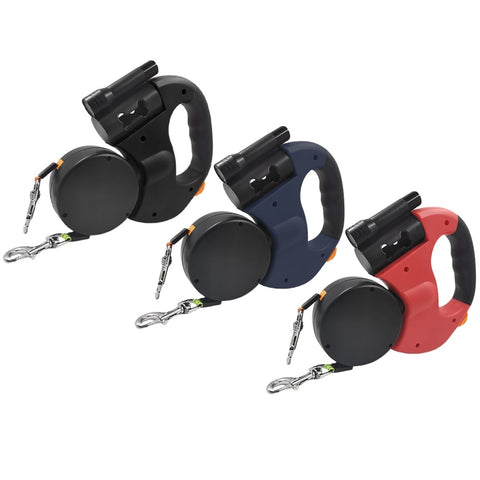 360 Degree Double Head Retractable Dog Puppy Leash For 2 Dogs.  Various Colors.