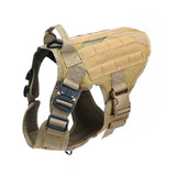 Tactical Dog Harness , 4 Buckles , Working Dog MOLLE Vest with Handle for Easy Lift and More Control