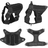 Tactical Dog Harness , 4 Buckles , Working Dog MOLLE Vest with Handle for Easy Lift and More Control