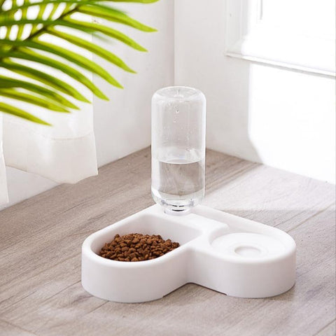 Pet Gravity Water Bowl - Automatic Refill Water Dispenser Bowl and Food Bowl for Cats and Dogs  Fits in a corner