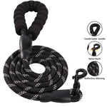 Pet Leash Reflective Strong Dog Leash 4.9 ft Long With Comfortable Padded Handle Heavy Duty Training Durable Nylon Rope Leashes