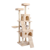 Multi-Level Cat Tree With Cozy Perches and Toys 
69" Tall Sturdy Perches and Hammock