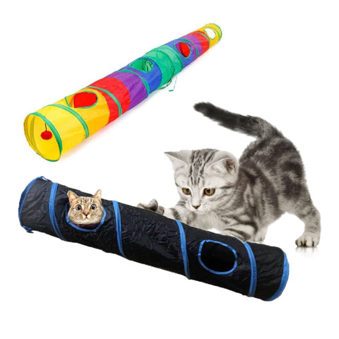 Colorful Cat Tunnel Collapsible Tube Play Toy