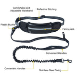 Reflective Waist Pouch Hands Free Dog Leash for Runners, Joggers and Walkers.