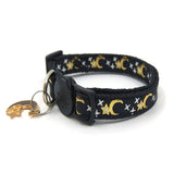 2PCS Breakaway Cat Collars with Bell Moons Stars Cute Kitten Adjustable Collars with Glow in the Dark Pendant