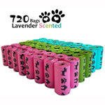 Dog Cat Pet Biodegradable Poop Bags  48 Rolls/720 Count Multi Colors Lavender Scented and Unscented