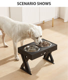 Dogs Elevated Double Bowls with Stand Adjustable Height Food Water Feeders