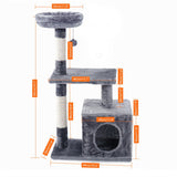 Multi-Level Cat Tree With Cozy Perches and Toys 
69" Tall Sturdy Perches and Hammock