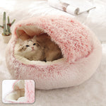 HOOPET New Round Plush Pet Bed Plush Soft Long for Small Dogs and Cats