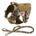 Tactical Dog Harness , 4 Buckles , Working Dog MOLLE Vest with Handle for Easy Lift and More Control