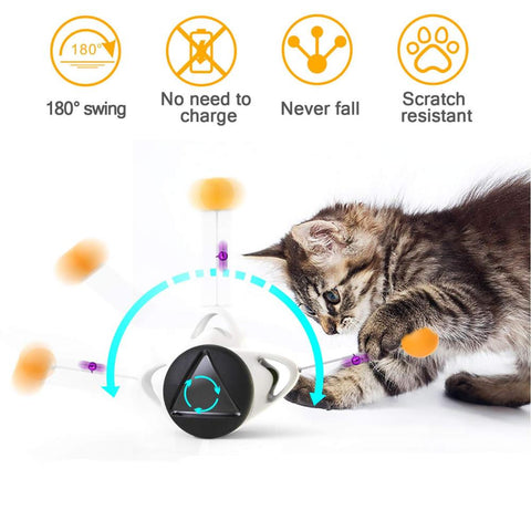 Cat Kitten Puzzle Interactive Tumbler Swing Self Balance Chasing Toy With Catnip