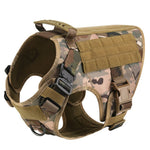 Tactical Dog Harness , 4 Buckles , Working Dog MOLLE Vest with Handle for Easy Lift and More Control