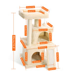 Cat Tree Condo with Play Toys, Sisal Board and Rest Perches