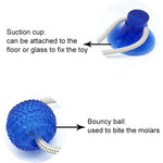 Multifunction Dog Molar Bite Non Toxic Toys Chew Ball Cleaning Teeth Safe Elasticity TPR Suction Cup