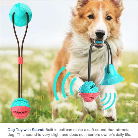 Multifunction Dog Molar Bite Non Toxic Toys Chew Ball Cleaning Teeth Safe Elasticity TPR Suction Cup