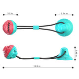 Multifunction Dog Molar Bite Non Toxic Toys Chew Ball Cleaning Teeth Safe Elasticity TPR Suction Cup