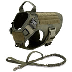 Tactical Dog Harness , 4 Buckles , Working Dog MOLLE Vest with Handle for Easy Lift and More Control