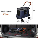 Lightweight Folding Pet Stroller for Small Medium Dogs and Cats     Carries up to 45 lb petsCarrier Good for Travel and Camping