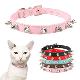 Spike Studded Leather Collars for Cool Cats and Dogs