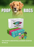 Dog Cat Pet Biodegradable Poop Bags  48 Rolls/720 Count Multi Colors Lavender Scented and Unscented