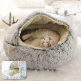 HOOPET New Round Plush Pet Bed Plush Soft Long for Small Dogs and Cats