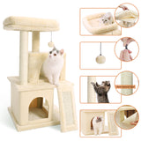 Cat Tree Condo with Play Toys, Sisal Board and Rest Perches