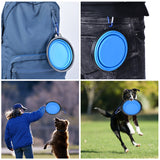 Folding Silicone Pet Bowl for Everyday Use and Travel.  Dog Cat Puppy Portable Food and Water Bowl for All Size Pets