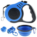 Dog Puppy Retractable Leash with Collapsible Bowl and Poop Bags