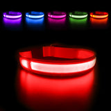 MASBRILL LED Dog Cat Pet Collar Luminous Waterproof Safety Glow Flashing Various Colors