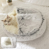 HOOPET New Round Plush Pet Bed Plush Soft Long for Small Dogs and Cats