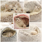 HOOPET New Round Plush Pet Bed Plush Soft Long for Small Dogs and Cats