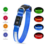 MASBRILL LED Dog Cat Pet Collar Luminous Waterproof Safety Glow Flashing Various Colors