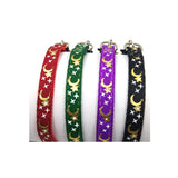 2PCS Breakaway Cat Collars with Bell Moons Stars Cute Kitten Adjustable Collars with Glow in the Dark Pendant