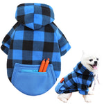 Plaid Reversible Hooded Dog Winter Coat  
Pet Jacket  Cold Weather Dog Clothes    Pet Apparel for Small Medium Large Dogs