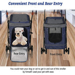 Lightweight Folding Pet Stroller for Small Medium Dogs and Cats     Carries up to 45 lb petsCarrier Good for Travel and Camping