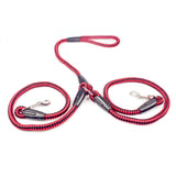 4' Nylon Double Dog Leash One Drag Braided Tangle For Walking and Training