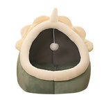 Sweet Cat Bed Warm Pet Basket Kennel Cat Ear-Shaped Fleece Beds Indoor Semi-Open Pet House Kennel Nest