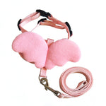 Cute Angel Wing Pet Dog Cat Leash Collar Set for Small Pet Adjustable Harness in Various Colors