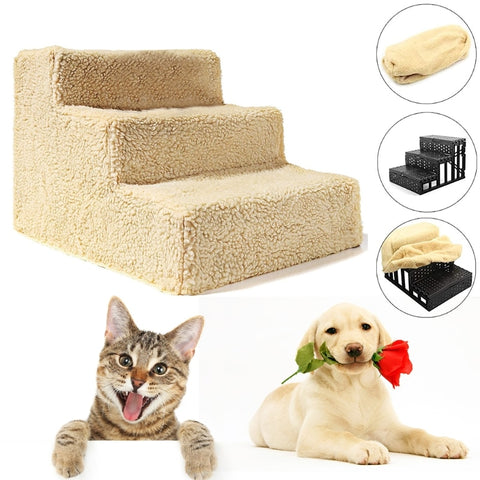 Pet Staircase Detachable Portable 3 Steps with Washable Cover