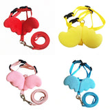 Cute Angel Wing Pet Dog Cat Leash Collar Set for Small Pet Adjustable Harness in Various Colors