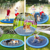 Dog Puppy Pet Summer Water Sprinkler Spray Play with Cooling Inflatable Pool