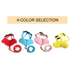 Cute Angel Wing Pet Dog Cat Leash Collar Set for Small Pet Adjustable Harness in Various Colors