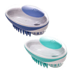 Dog Bath Massager Brush Soft Silicone with Shampoo Compartment