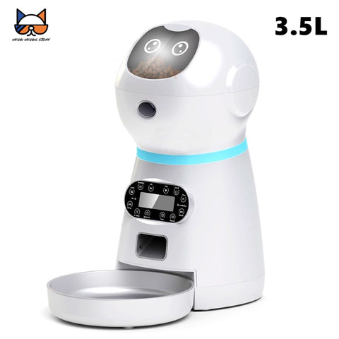 Automatic Timed  3.5L Capacity Cat and Dog Feeder with Voice Recorder and Stainless Steel Bowl