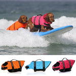 Dog Life Jackets, Reflective & Adjustable Preserver Vest with Enhanced Buoyancy & Rescue Handle for Swimming