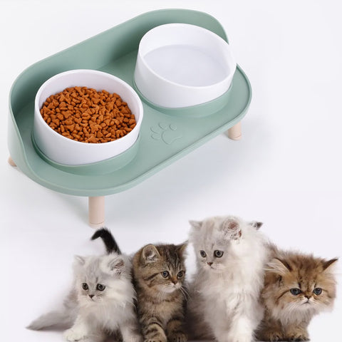 NEW Double Cat, Puppy and Dog Bowl Feeding Water Bowl Product Supplies Pet Food And Water Bowls