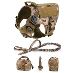 Tactical Dog Harness , 4 Buckles , Working Dog MOLLE Vest with Handle for Easy Lift and More Control